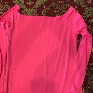 Maggie Tang XL Off Shoulder Tee Hot Pink